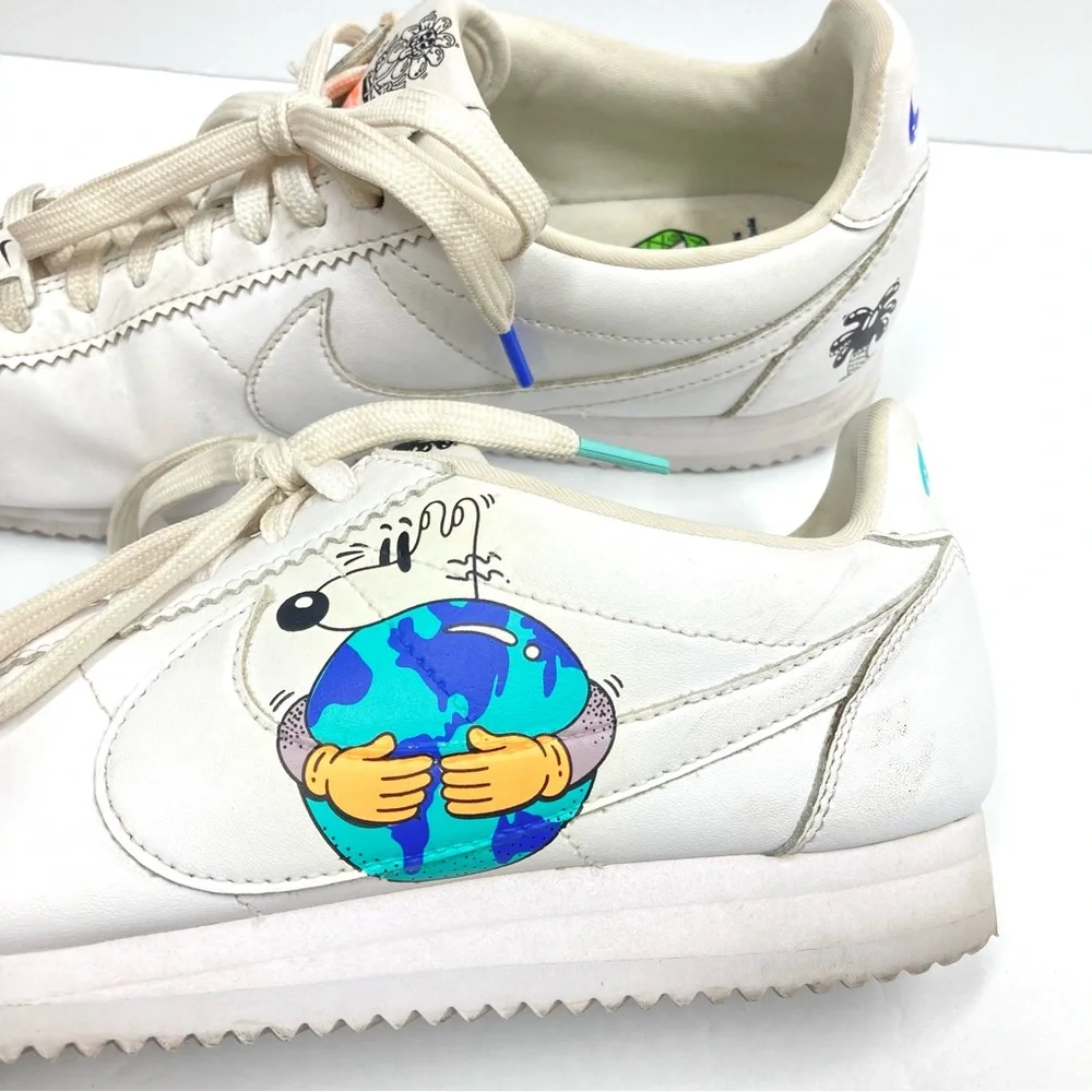 Nike Cortez Steve Harrington Earth Day Sneaker Shoes Size 8 White - Picture 7 of 16